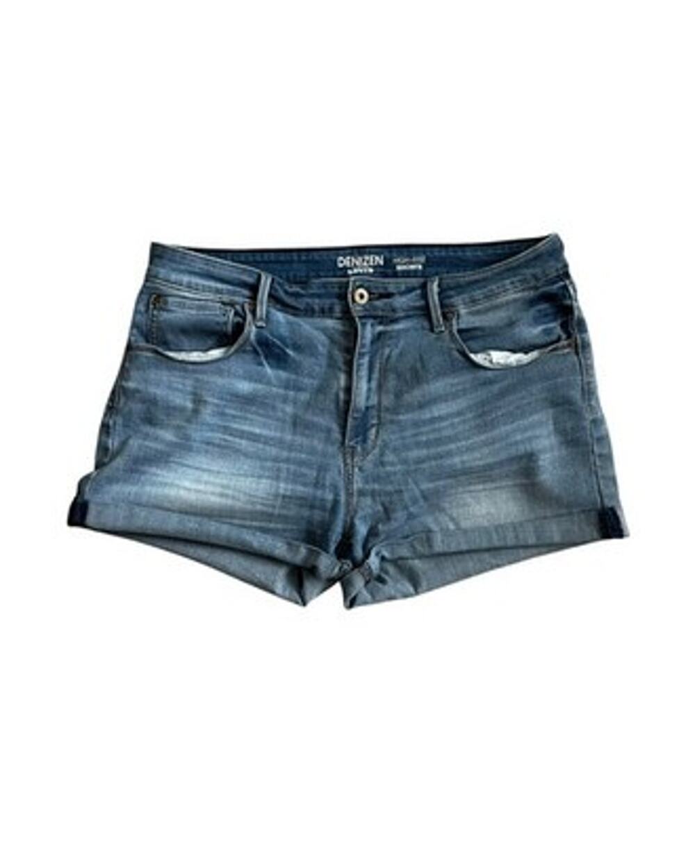 Denizen Levi's Women Denim Blue Jean Shorts Jorts Medium Wash Stretch Cuffed 16